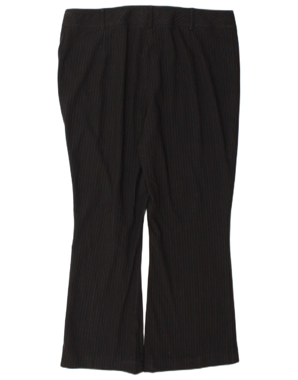 Calça casual feminina Marks & Spencer Reino Unido 18 XL W36 L28 risca de giz preta