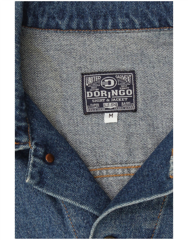 Jaqueta jeans masculina Doringo UK 38 algodão azul médio