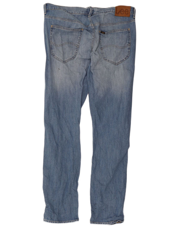 Lee Mens Daren Straight Jeans W34 L32 Azul Algodão