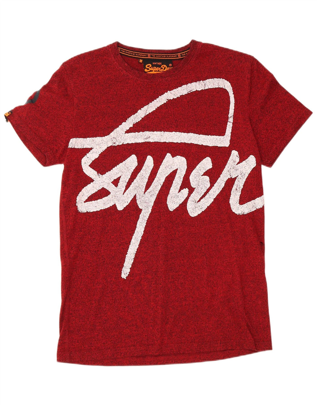 Camiseta masculina gráfica SUPERDRY Top médio algodão vermelho