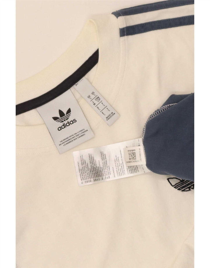 Adidas Mens Camiseta Top Pequeno Multicolorido Colorblock Algodão