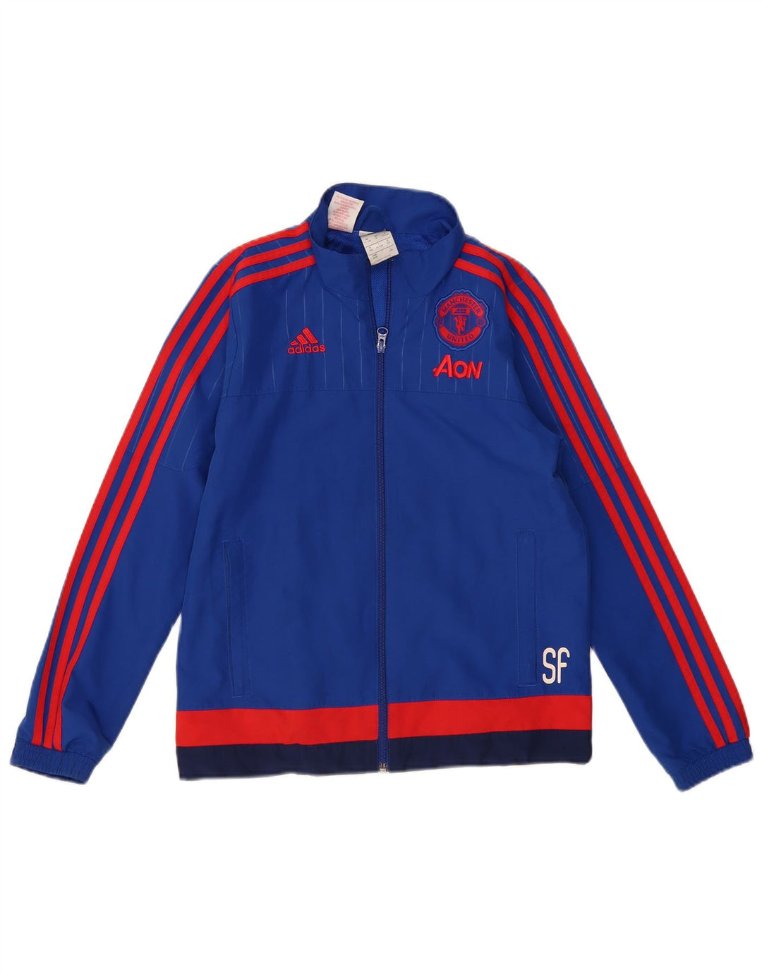 ADIDAS Meninos Manchester United Tracksuit Top Jacket 11-12 Anos Azul
