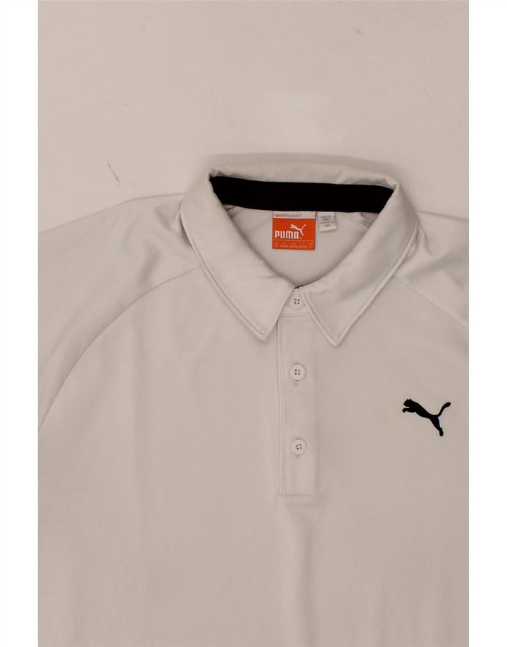 PUMA Mens Polo Shirt Large White Vintage Puma and Second-Hand Puma from Messina Hembry 