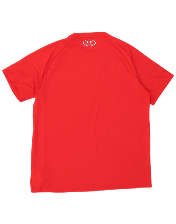Camiseta masculina Under Armour Heat Gear superior poliéster vermelho médio