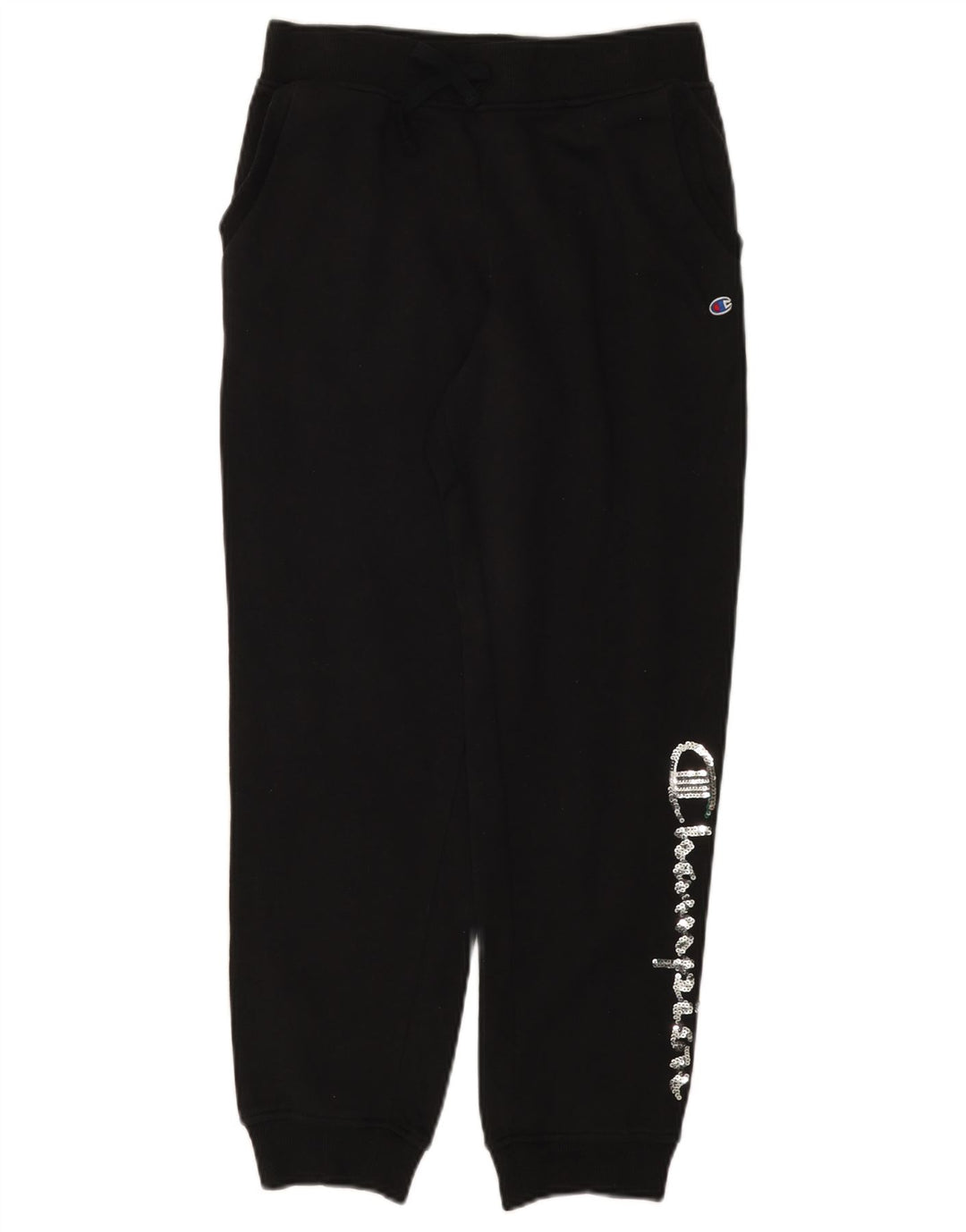 CHAMPION Meninas Calças de Treino Gráfico Joggers 13-14 Anos XL Preto