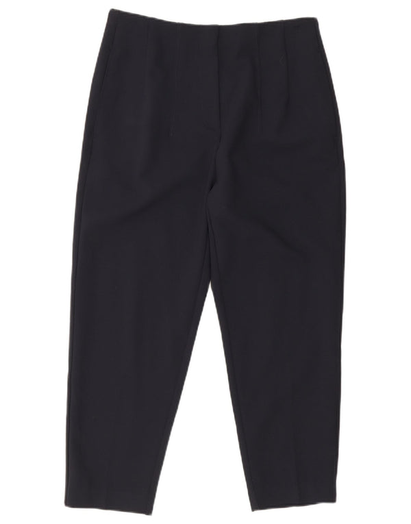Calças cortadas femininas Marks & Spencer UK 12 médio W28 L23 azul marinho