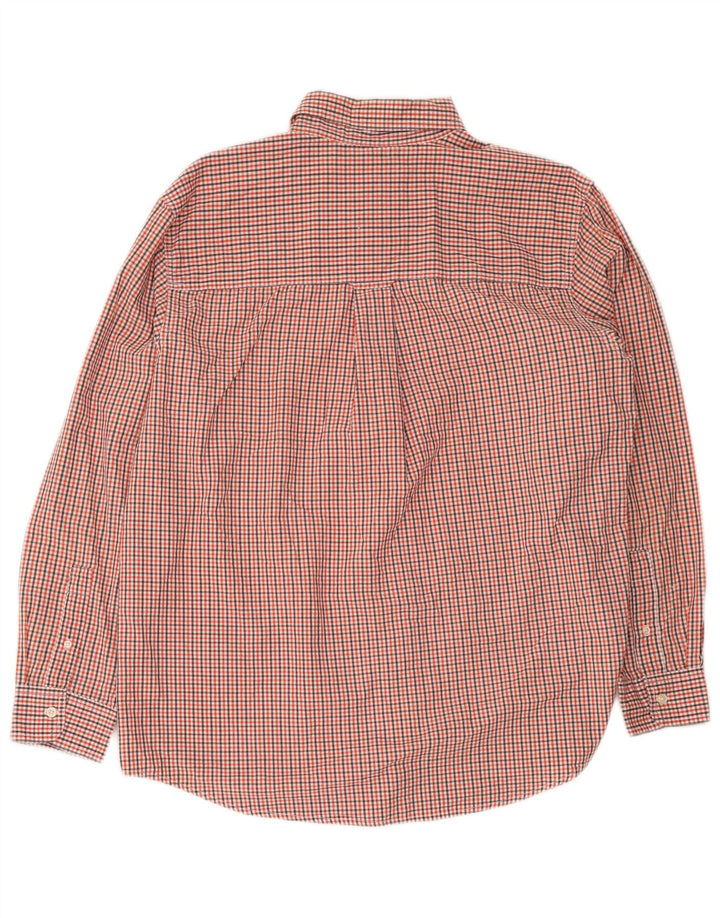Camisa masculina Chaps Easy Care grande algodão vermelho guingão