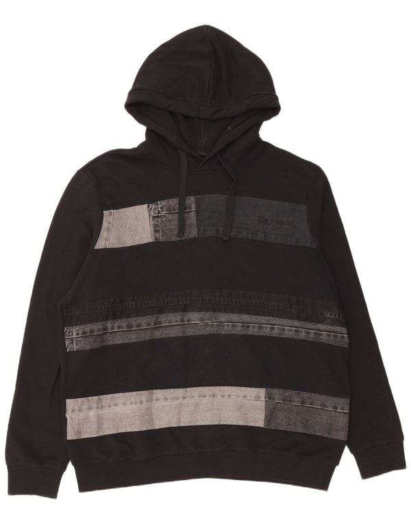 Desigual moletom com capuz masculino 2XL algodão colorblock preto