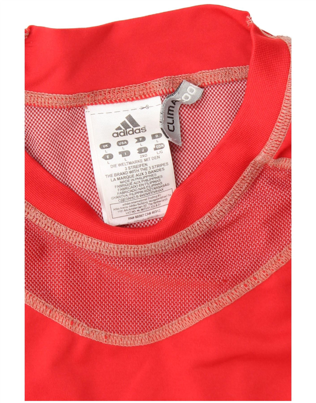 Adidas Mens Climacool Camiseta Top Grande Vermelho Colorblock Poliéster
