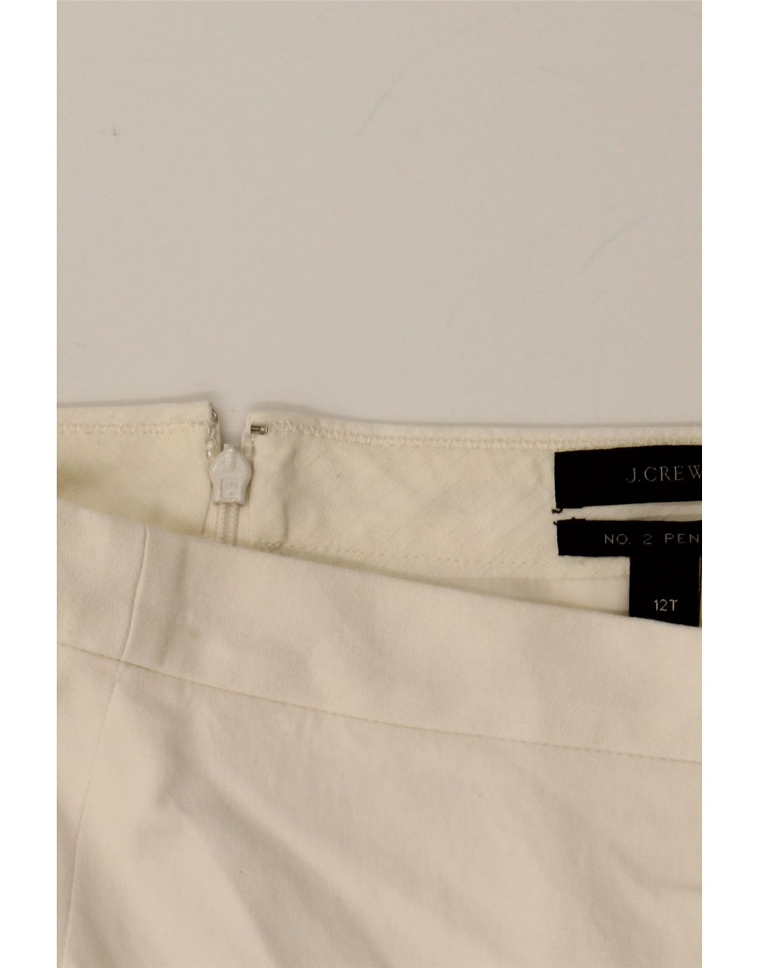 J. CREW Womens Pencil Skirt US 12 Large W34 Off White Cotton Vintage J. Crew and Second-Hand J. Crew from Messina Hembry 