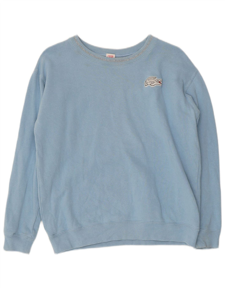 LACOSTE moletom feminino jumper UK 16 grande algodão azul