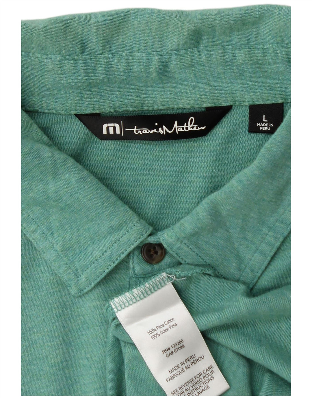 Camisa polo masculina Travis Mathew grande algodão verde