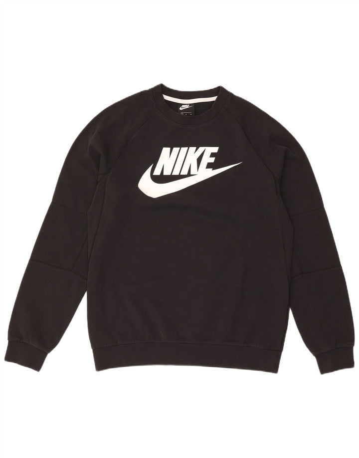 Nike masculino gráfico moletom jumper médio algodão preto