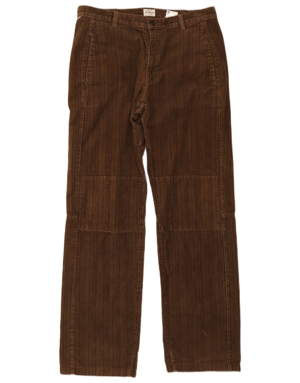 Calça masculina reta de veludo Calvin Klein W33 L33 algodão marrom