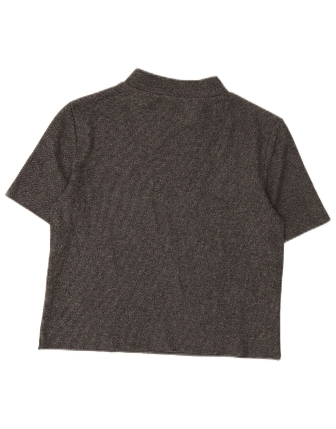 Zara Womens Crop T-Shirt Top UK 10 Pequeno Poliéster Cinza