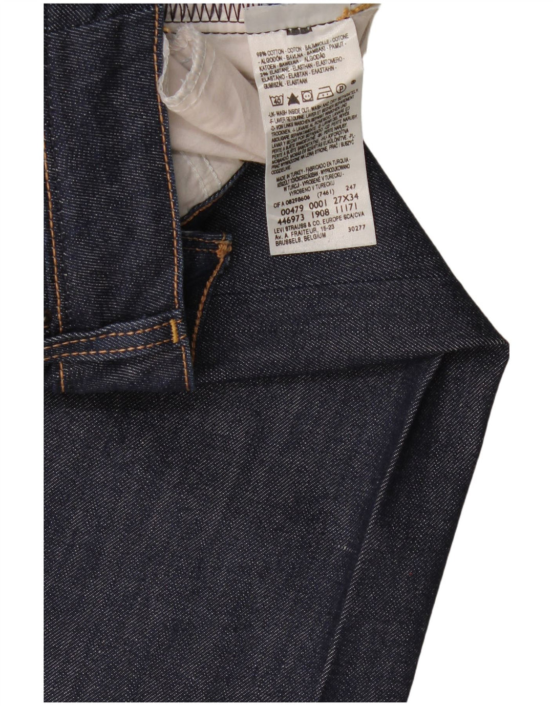 Calça jeans feminina Levi's 479 Booty Flared W27 L34 azul marinho algodão