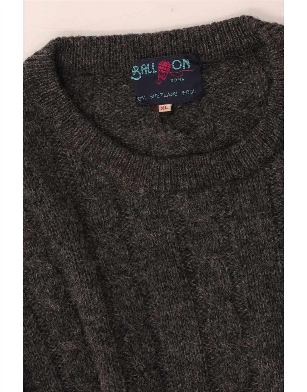Suéter masculino Ball On com gola redonda XL de lã cinza