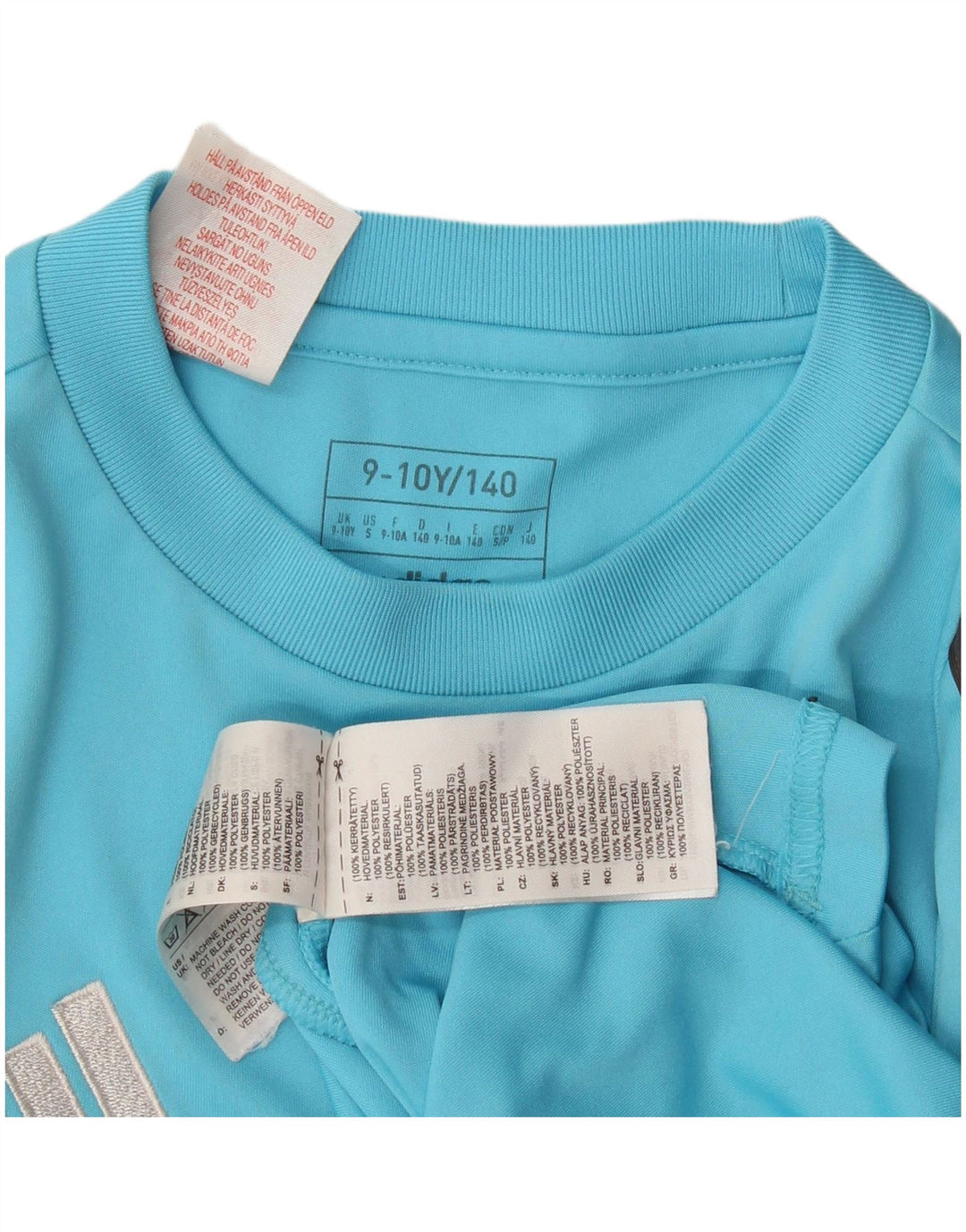Camiseta Adidas Menino Aeroready Top 9-10 Anos Azul Poliéster