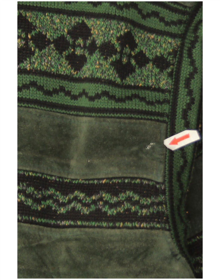 Jaqueta bomber masculina de camurça Breco IT 50 grande couro verde