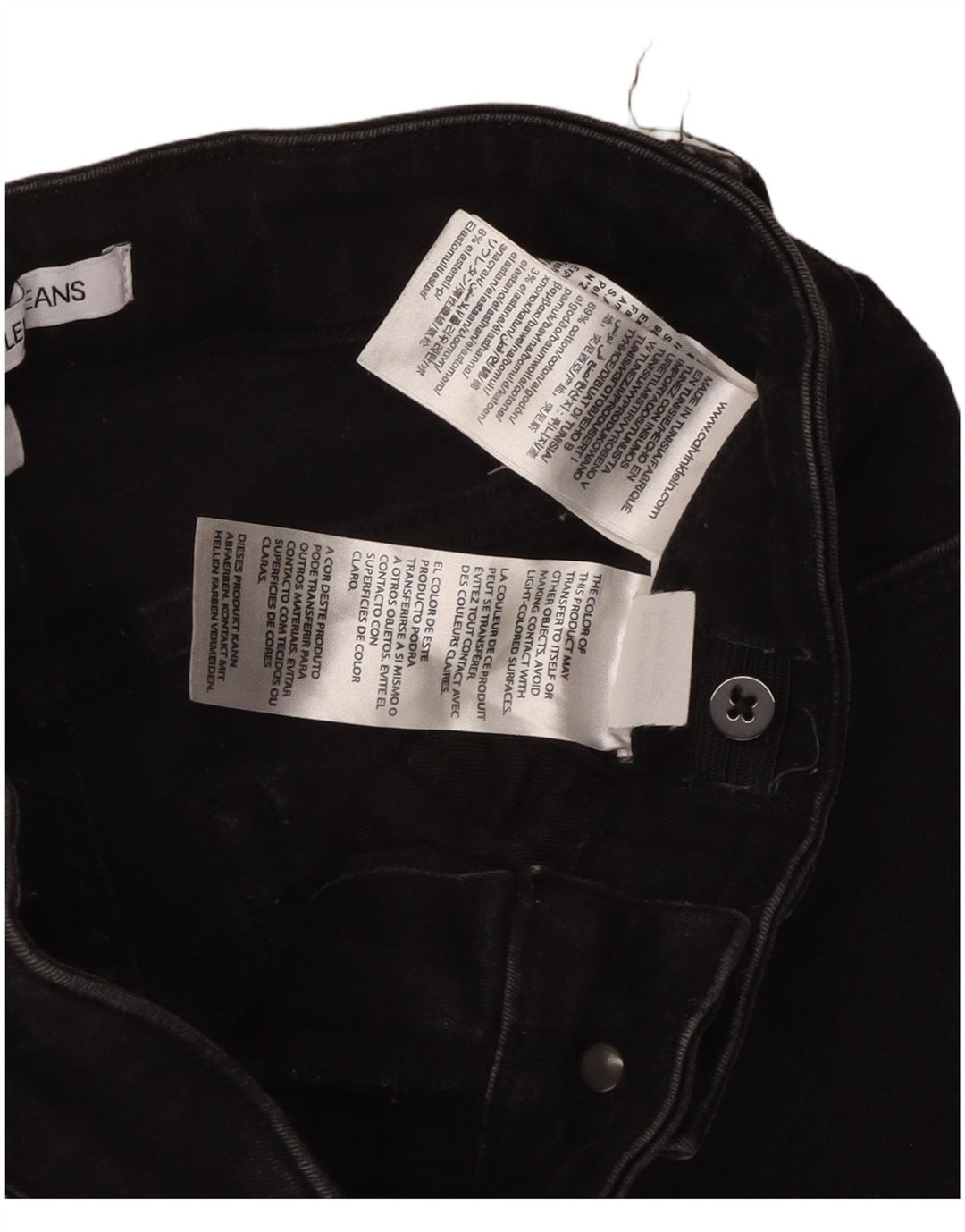 CALVIN KLEIN Meninos Jeans Skinny 13-14 Anos W26 L29 Algodão Preto