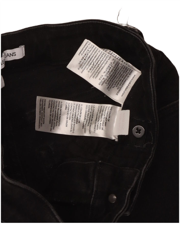 CALVIN KLEIN Meninos Jeans Skinny 13-14 Anos W26 L29 Algodão Preto