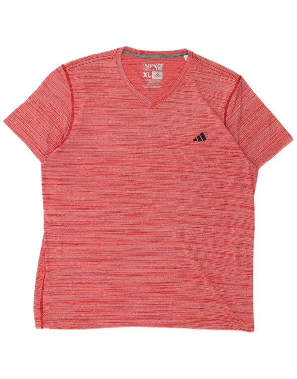 Camiseta masculina Adidas Top XL poliéster listrado vermelho