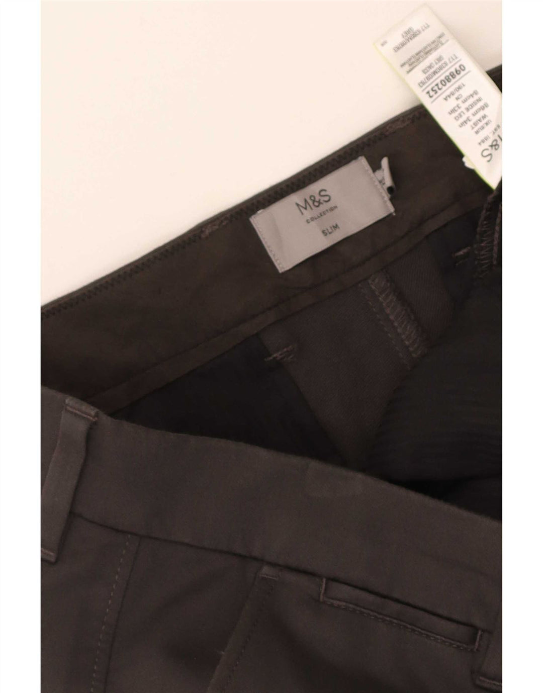 Calça Chino Feminina Marks & Spencer Slim W34 L33 Algodão Cinza