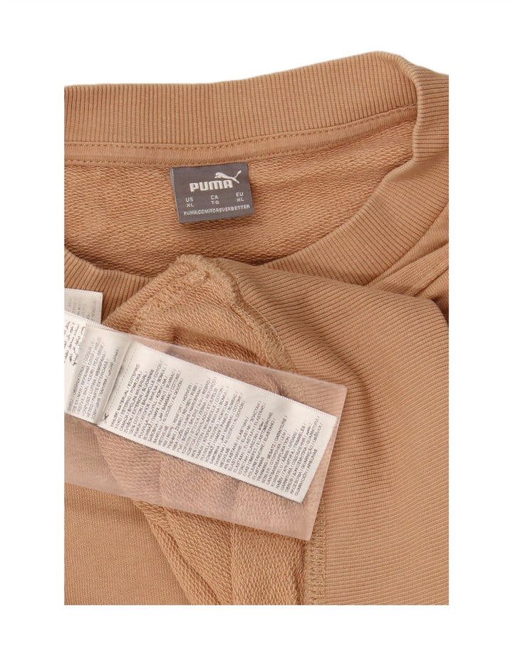 PUMA feminino oversized crop moletom jumper UK 18 XL algodão bege