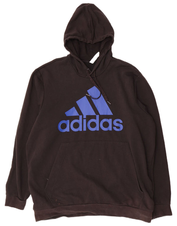ADIDAS Mens Graphic Hoodie Jumper UK 52/54 2XL Preto Poliéster