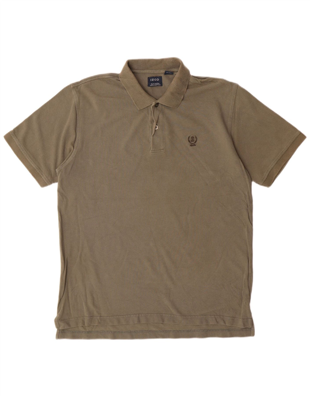 Camisa polo masculina Izod grande algodão cáqui