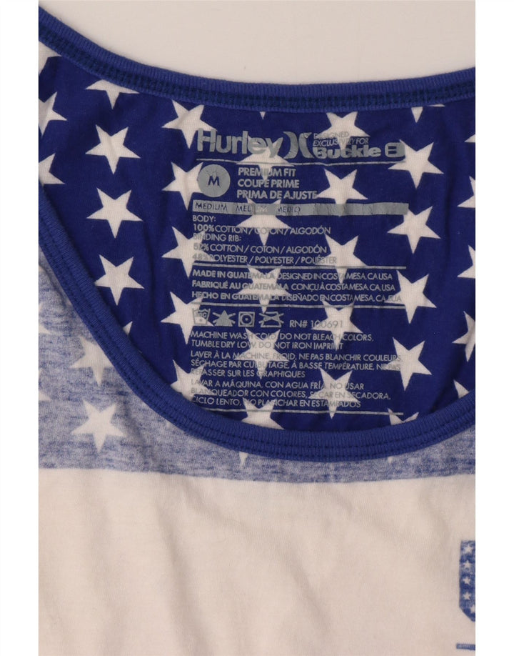 Colete gráfico feminino Hurley EUA Reino Unido 14 algodão colorblock rosa médio