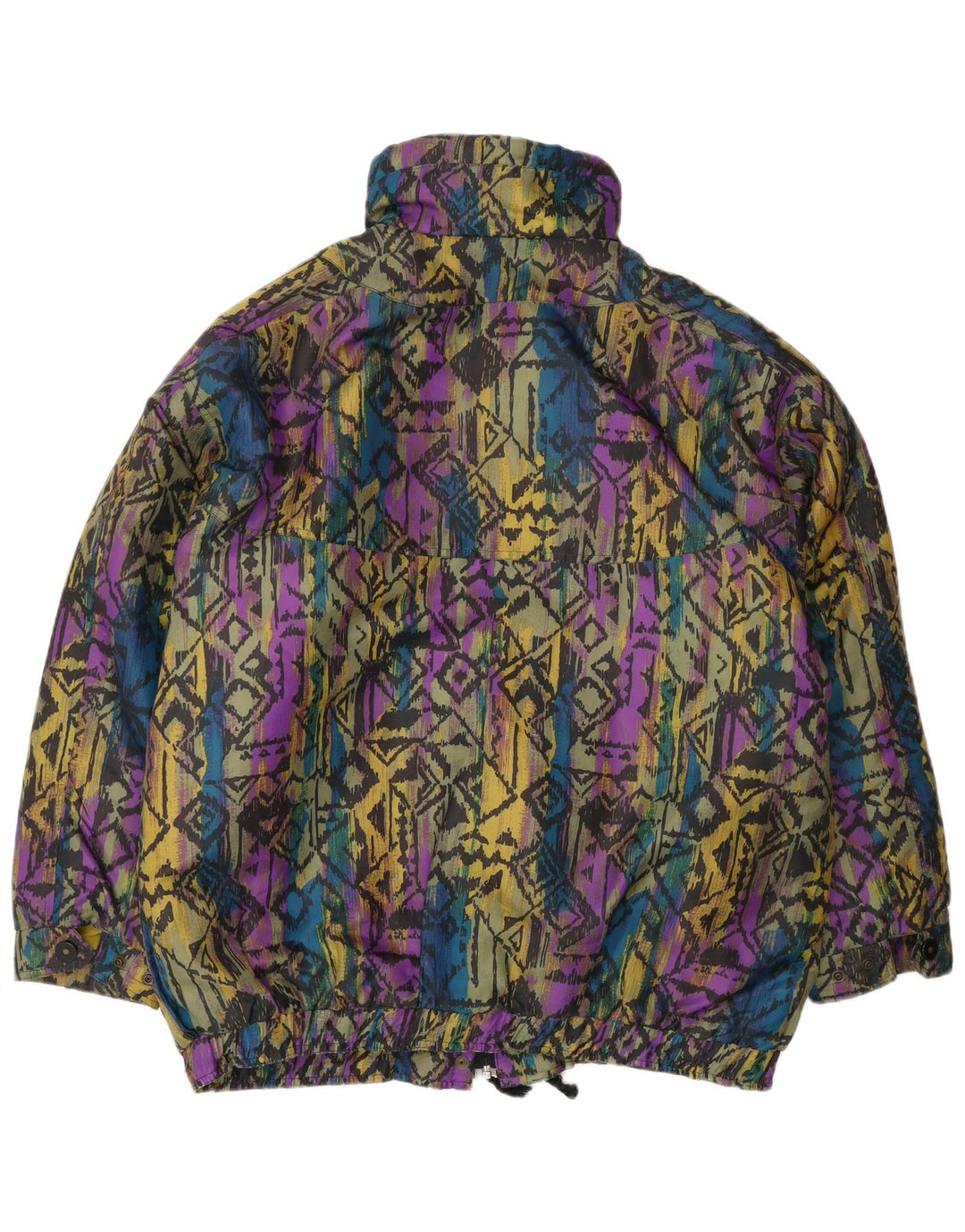 Jaqueta corta-vento feminina vintage EU 40 médio multicolorido geométrico