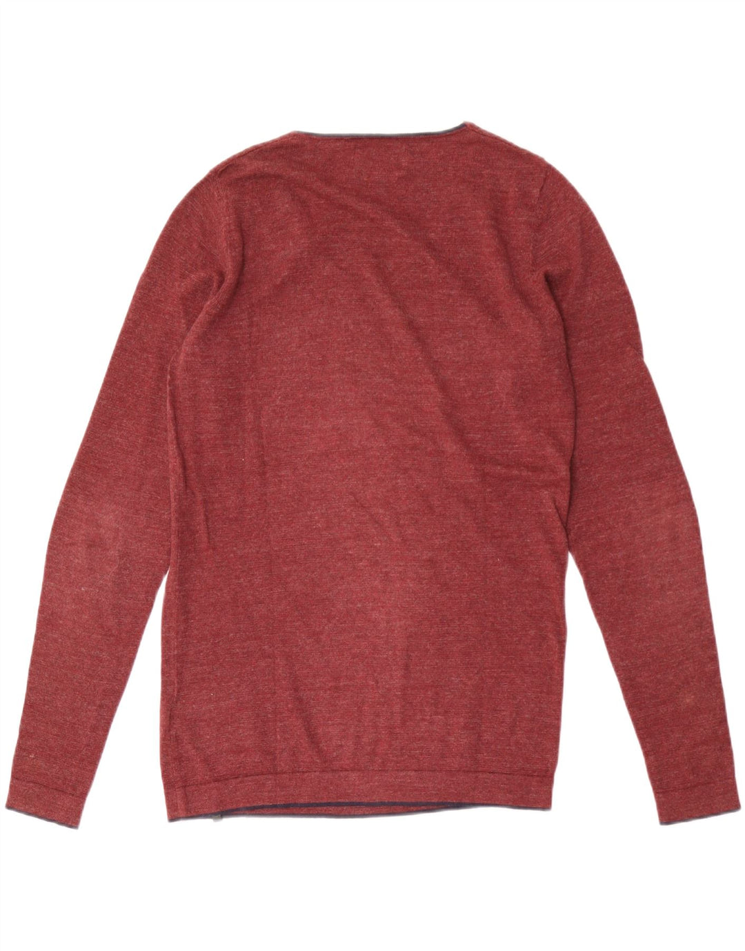 Suéter masculino JACK & JONES com decote em V, pequeno, marrom, algodão