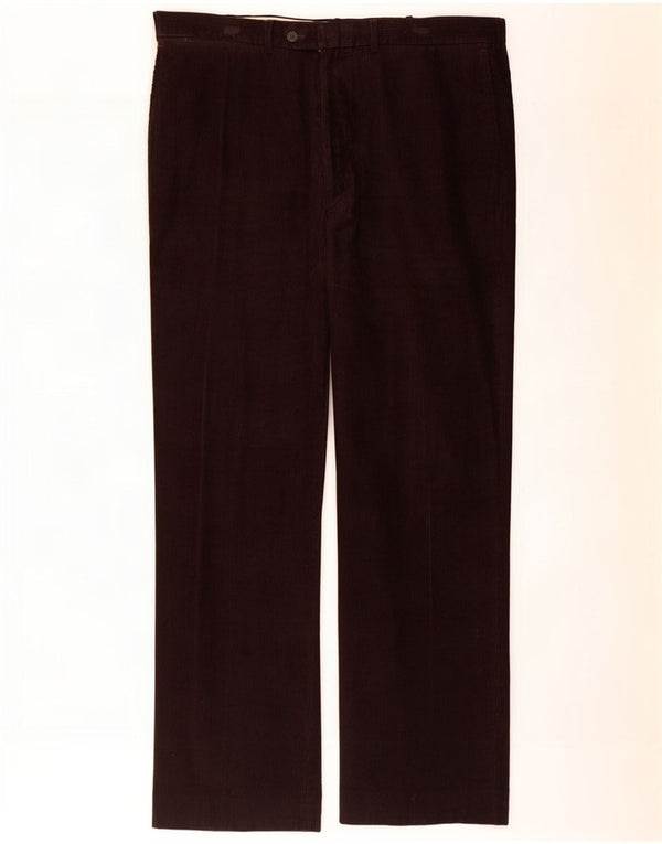 Marks & Spencer Mens Straight Corduroy Trousers W42 L33 Brown Cotton