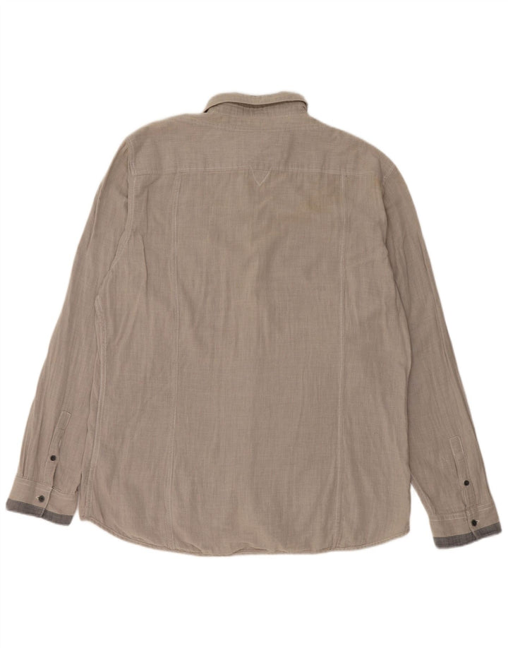 Camisa masculina Guess 2XL algodão guingão cinza