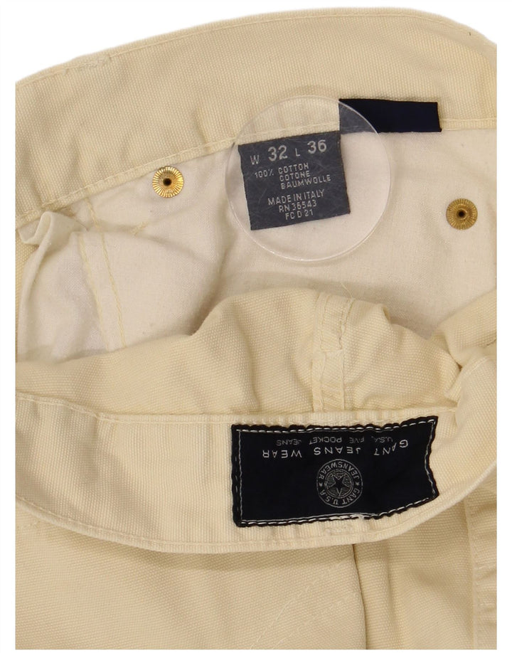 GANT Calça masculina reta casual W32 L29 algodão amarelo