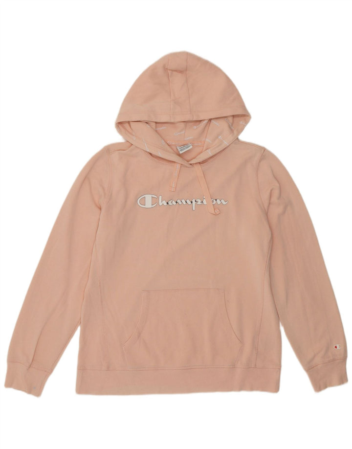 CHAMPION Suéter feminino com capuz gráfico UK 20 2XL algodão rosa