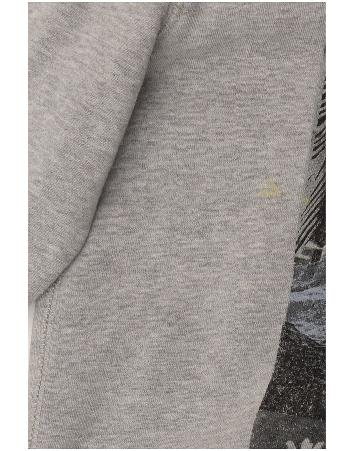 Quiksilver moletom gráfico masculino jumper grande algodão cinza