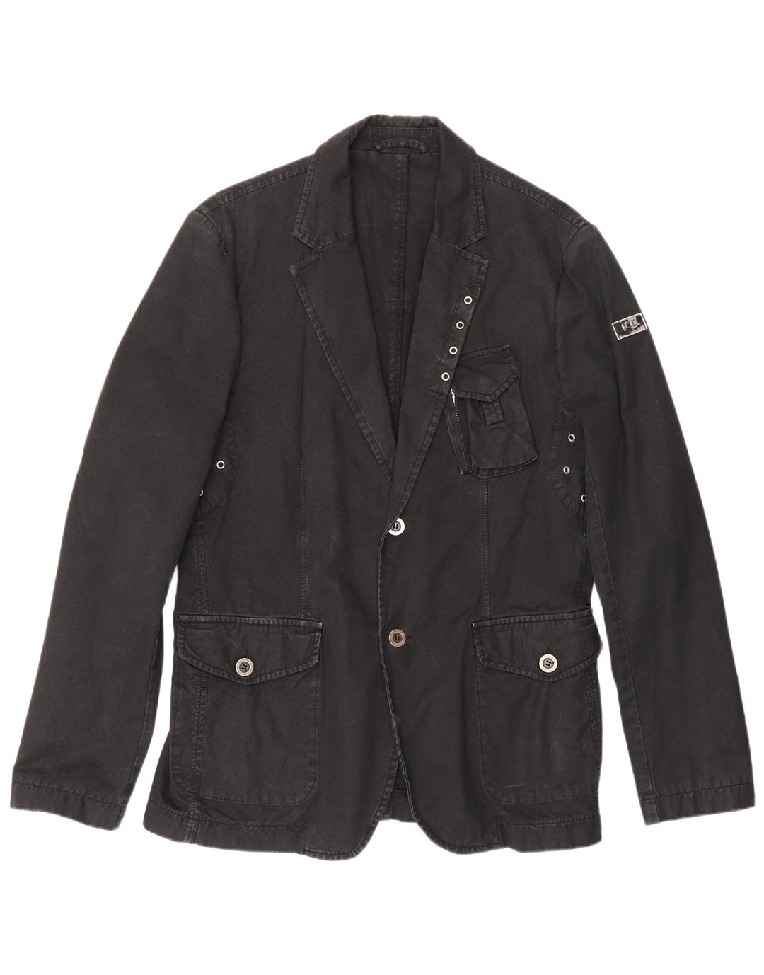 Jaqueta blazer masculina Iceberg com 2 botões jeans IT 52 XL algodão cinza