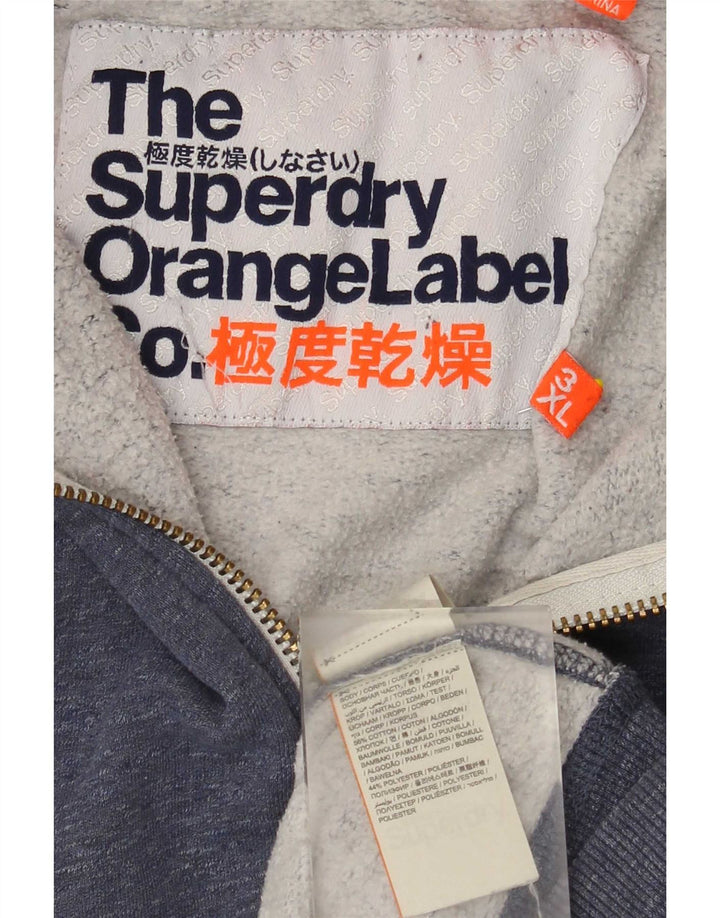 Suéter masculino Superdry com capuz e zíper 3XL algodão azul