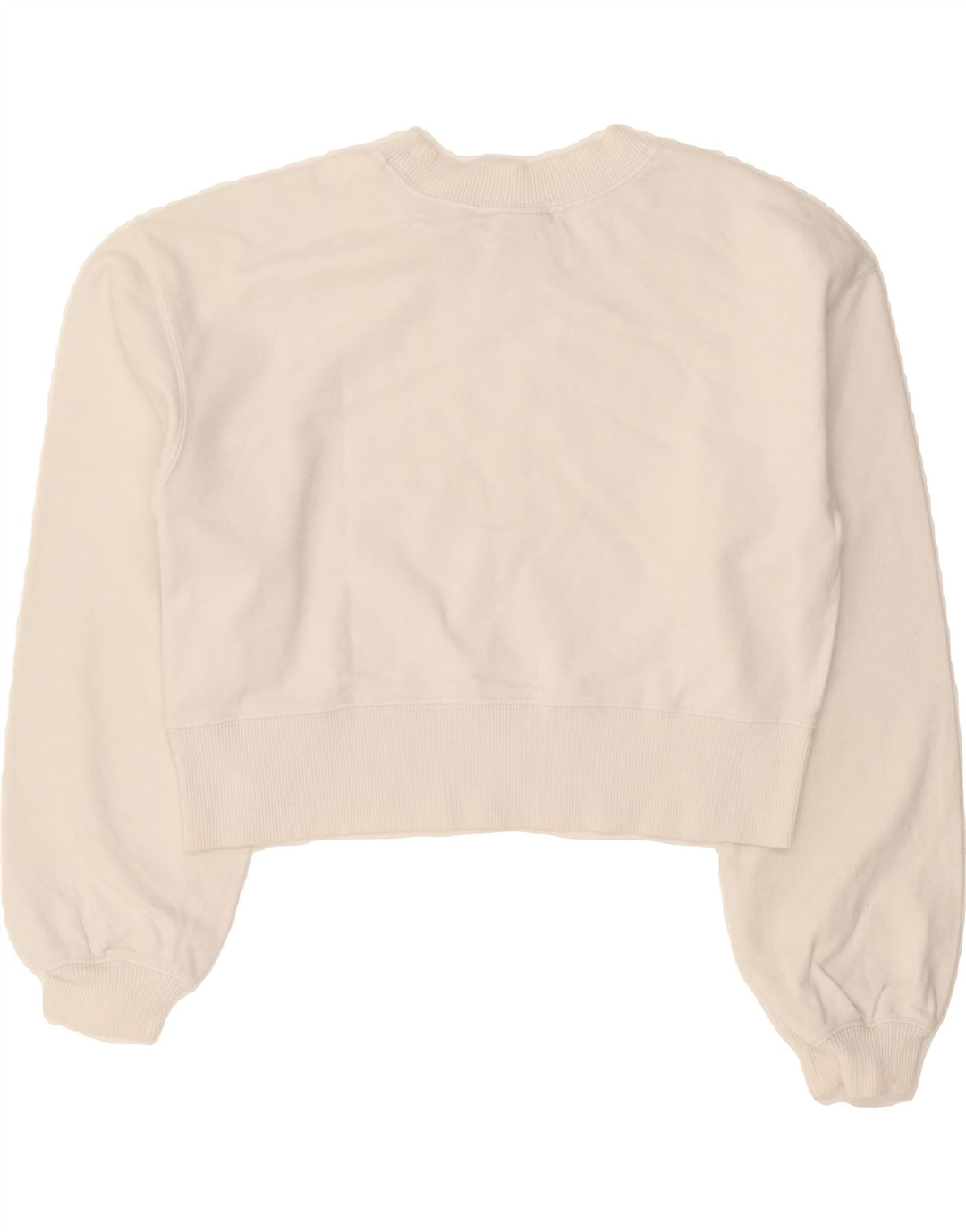 CHAMPION Womens Oversized Graphic Crop Sweatshirt Jumper UK 6 XS White Vintage Champion and Second-Hand Champion from Messina Hembry 