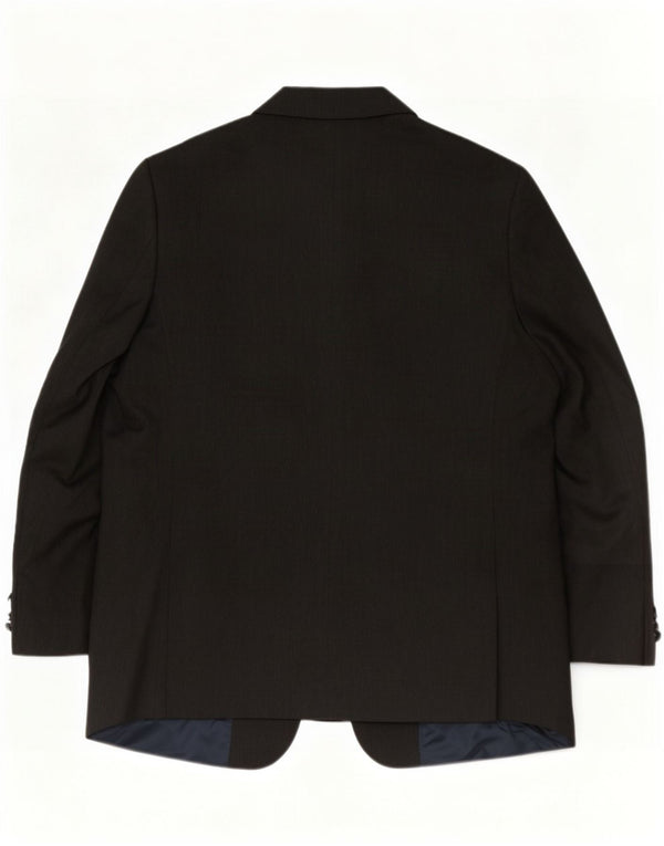 Jaqueta blazer masculina longa de 2 botões Marks & Spencer Reino Unido 46 XL cinza poliéster
