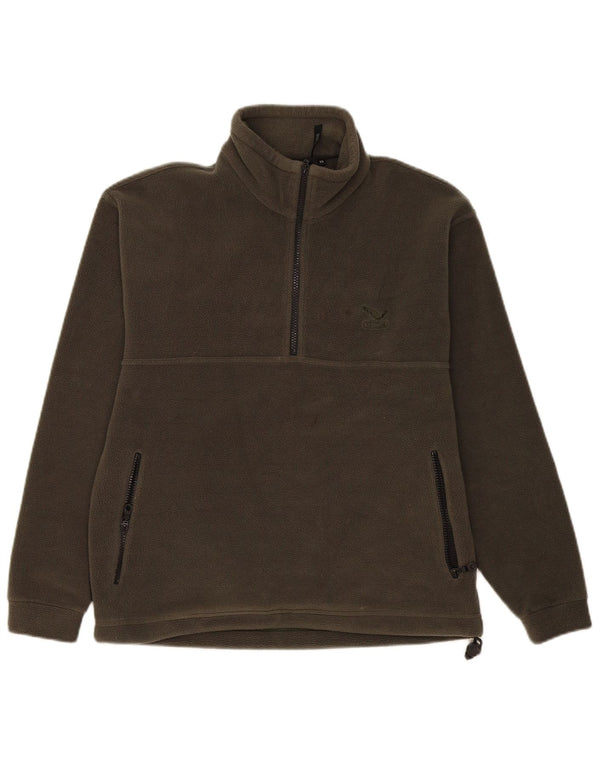 Jumper de lã masculino SALEWA com zíper e pescoço XS verde poliéster esportivo