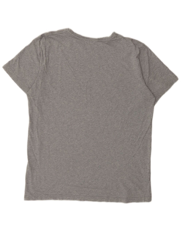Camiseta masculina Quiksilver com estampa gráfica grande cinza
