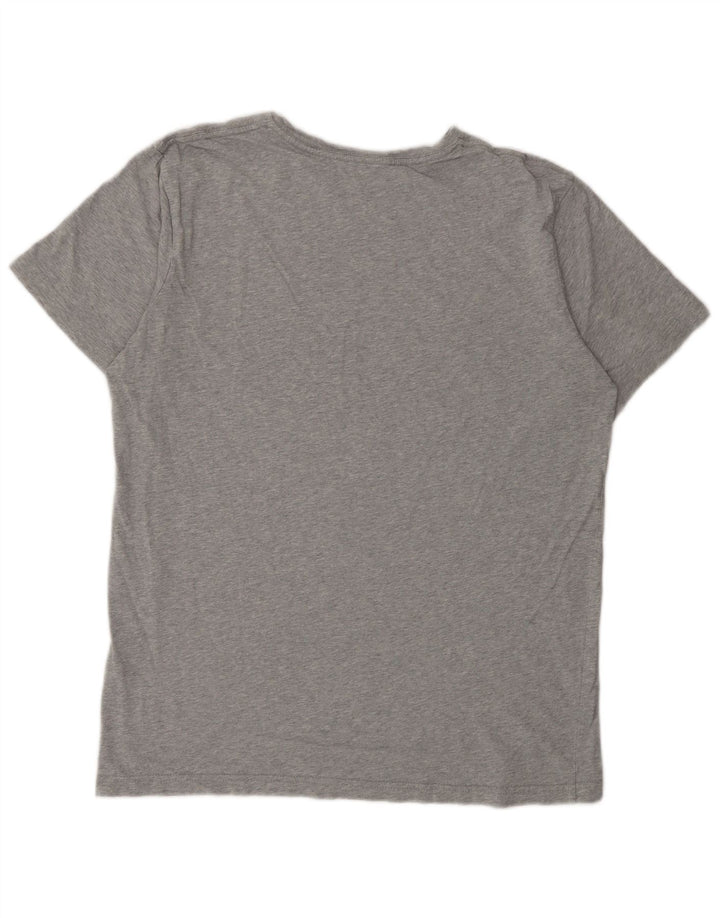 Camiseta masculina Quiksilver com estampa gráfica grande cinza