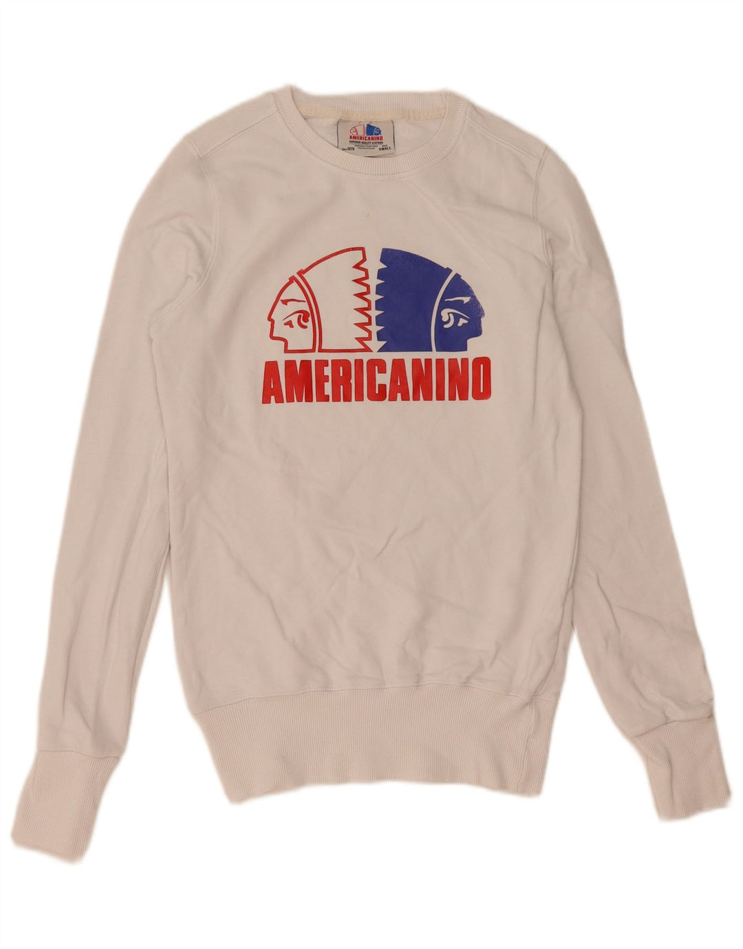 Americanino moletom masculino gráfico jumper pequeno algodão branco