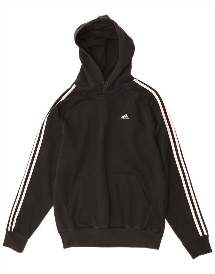 Adidas Mens Hoodie Jumper Pequeno Algodão Preto