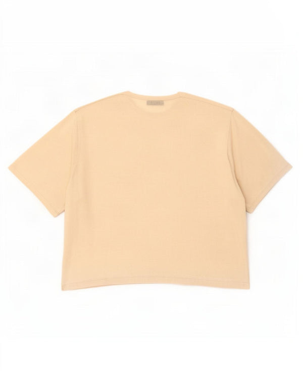Camiseta feminina grande Zara UK 10 pequena viscose off white