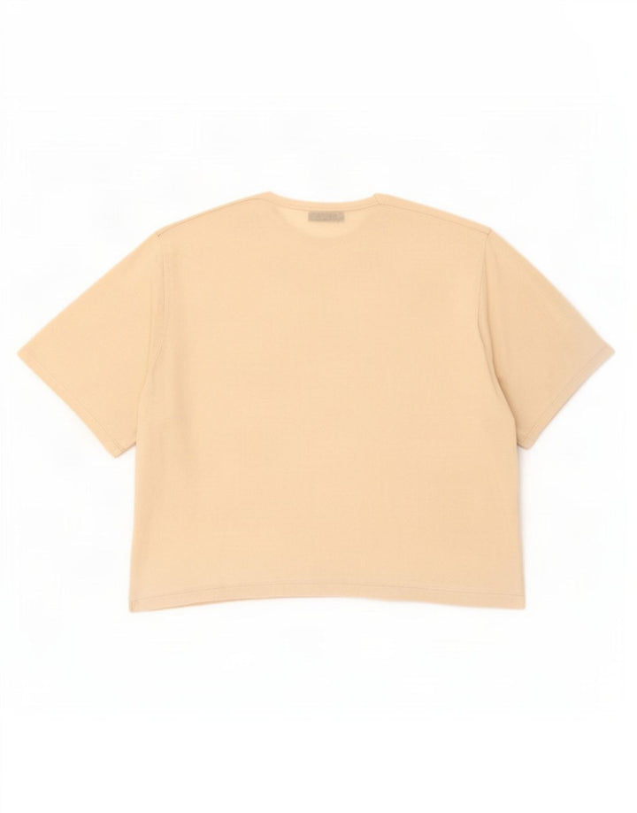 Camiseta feminina grande Zara UK 10 pequena viscose off white