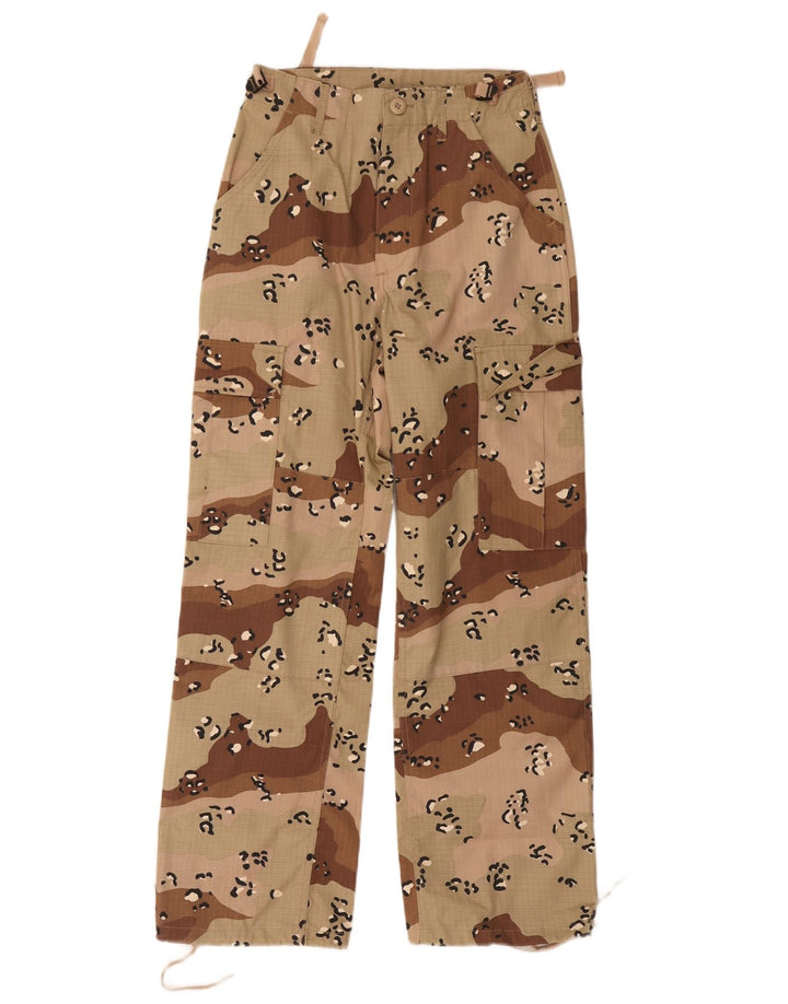MFH Calça Cargo Feminina Regular XS W26 L28 Poliéster Camuflado Bege